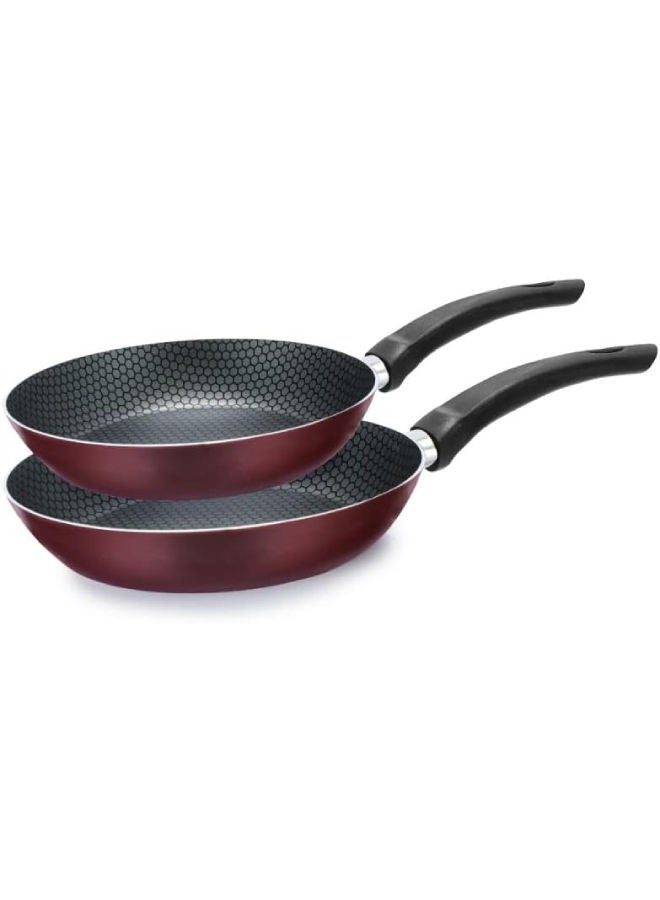 TRUEVAL - Frying Pan Set 2 Pieces Dark Red 18-26cm - Image 1