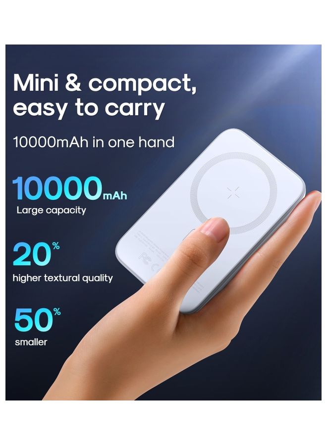 JOYROOM Jr-W020 20W Mini Magnetic Wireless Power Bank 10000 mAh - Blue - Image 3