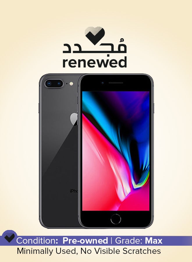 ابل  مجدد-هاتف أبل آيفون 8 بلس مع تطبيق فيس تايم بلون رمادي فلكي وذاكرة داخلية سعة 256 جيجابايت ويدعم تقنية 4G LTE - Image 1