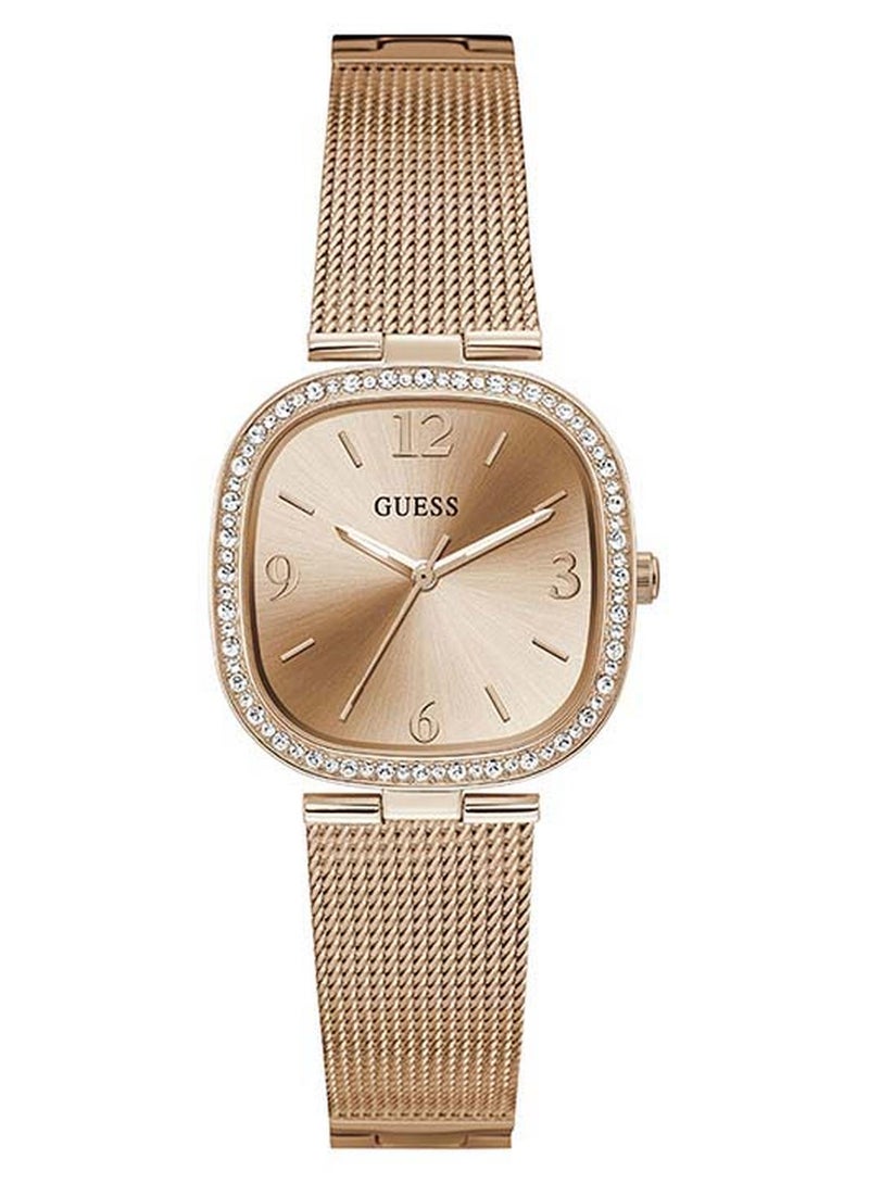 ساعة يد تابستري بعقاب وسوار من الستانلس ستيل مقاس 32 مم، لون ذهبي وردي طراز GW0354L3 للنساء