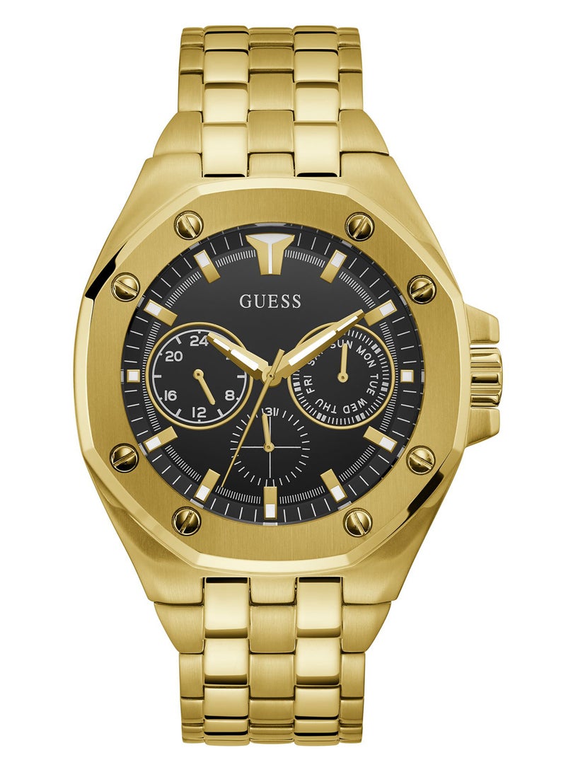 GUESS - Men's Top Gun Stainless Steel Wrist Watch GW0278G2 - 46mm - Gold - Image 1