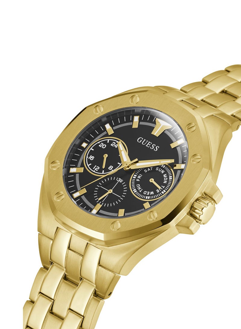 GUESS - Men's Top Gun Stainless Steel Wrist Watch GW0278G2 - 46mm - Gold - Image 1
