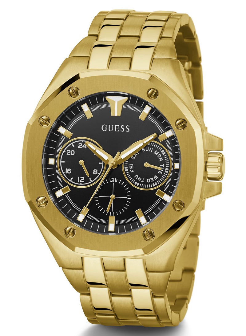 GUESS - Men's Top Gun Stainless Steel Wrist Watch GW0278G2 - 46mm - Gold - Image 1