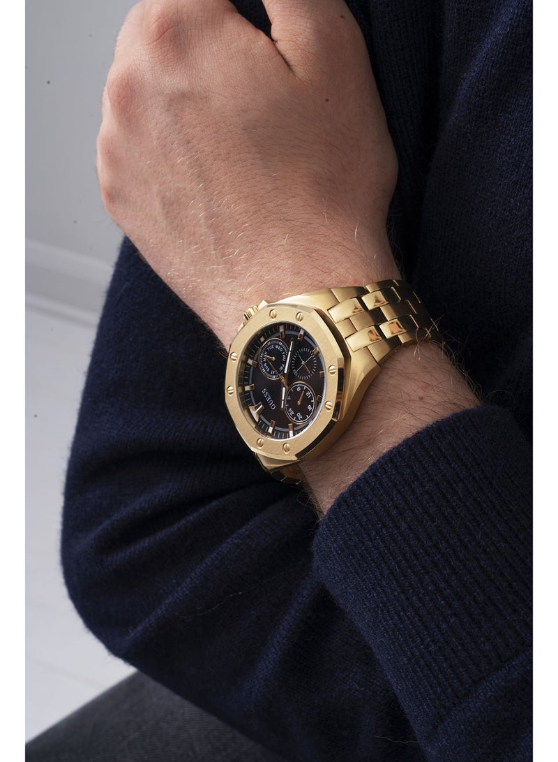 GUESS - Men's Top Gun Stainless Steel Wrist Watch GW0278G2 - 46mm - Gold - Image 1
