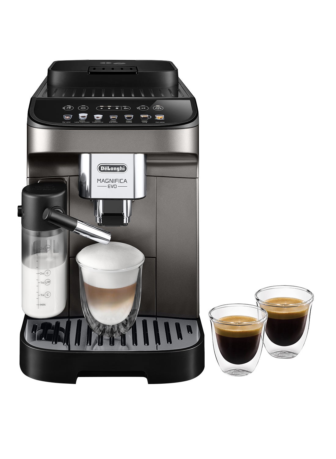 De Longhi Coffee Machine Magnifica Evo Fully Automatic Bean To Cup Coffee Machine 9 Functions Ideal For Espresso Americano Cappuccino Latte Macchiato Many More Coffee Recipes 1450 W ECAM290.81.TB Blac...