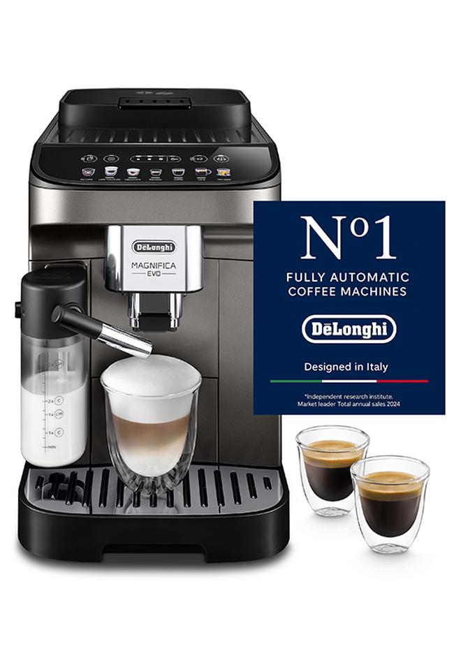 De'Longhi Coffee Machine MAGNIFICA EVO Fully Automatic Bean to Cup Coffee Machine, 9+ Functions, Ideal for Espresso, Americano, Cappuccino, Latte, Macchiato & Many More Coffee Recipes 1450 W ECAM290.81.TB Black / Silver - Image 1