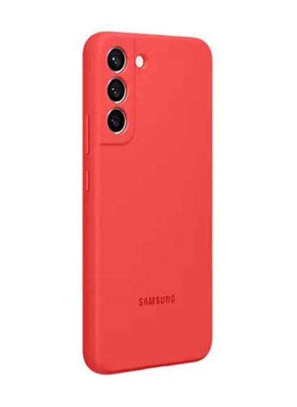سامسونج غطاء حماية واقٍ مصنوع من السيليكون لهاتف S22 بلس أحمر زاهٍ - Image 3
