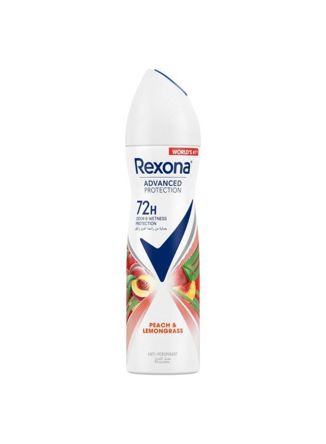Rexona - Women Antiperspirant Deodorant Peach Spark & Lemongrass Spray White 150ml - Image 1