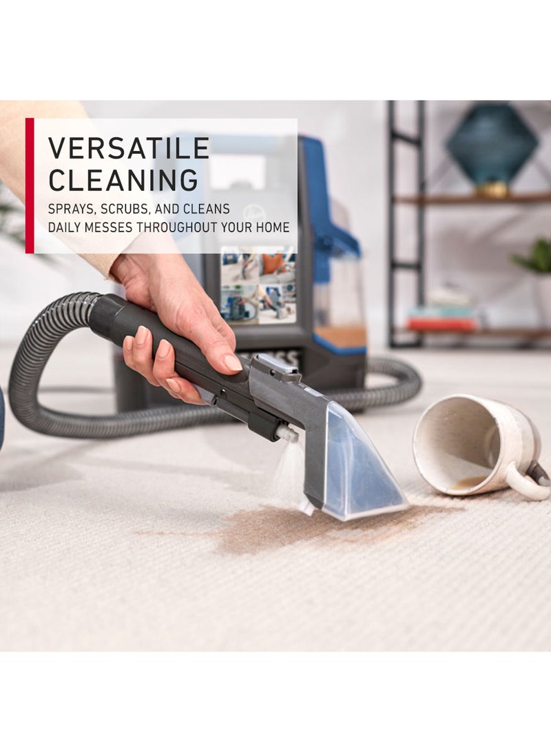 HOOVER - Spotless Clean Portable Lightweight Carpet & Upholstery Multi Surfaces Cleaner For Car Seats, Sofa, Kitchen, Outdoor & More, Removes Spots Spills & Tough Stains 2.6 L 400 W CDCW-CSME Blue/Grey - Image 1