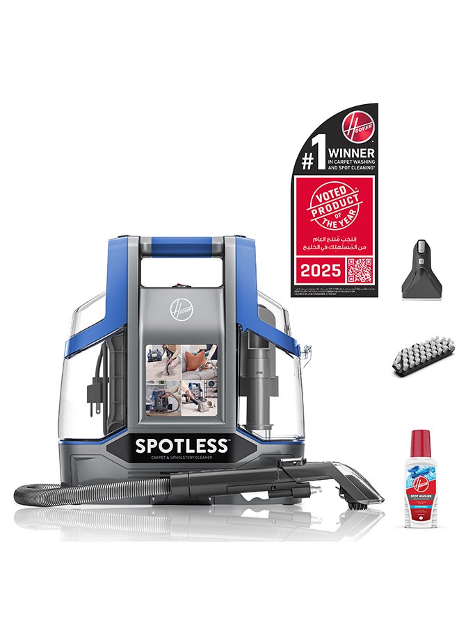 HOOVER Spotless Clean Portable Lightweight Carpet & Upholstery Multi Surfaces Cleaner For Car Seats, Sofa, Kitchen, Outdoor & More, Removes Spots Spills & Tough Stains 2.6 L 400 W CDCW-CSME Blue/Grey  - Image 1