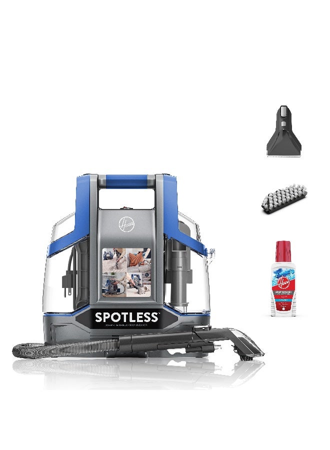 Spotless Clean Portable Lightweight Carpet & Upholstery Multi Surfaces Cleaner For Car Seats, Sofa, Kitchen, Outdoor & More, Removes Spots Spills & Tough Stains 2.6 L 400 W CDCW-CSME Blue/Grey