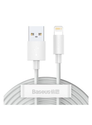 مجموعة كابلات من لايتنينج إلى USB A بطول 1.5 متر من قطعتين متوافقة مع هاتف آيفون 14/13/12/11/10/X/XS/8/7/6 وأجهزة الآي باد، وأكثر - أبيض - pnsku/N52792366A/45/_/1700847812/3a36fbf3-7b34-41c8-979d-e6bf97fd1527