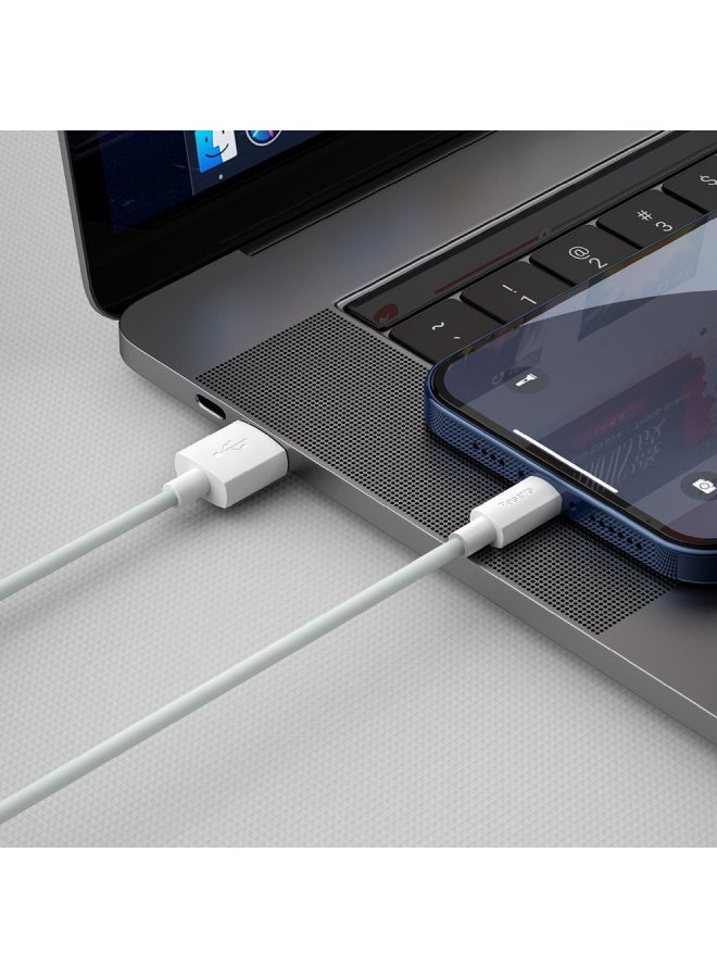 Baseus - Lightning Cable 2 Pack of 1.5m for iPhone USB Cable, USB A to Lightning Cord Compatible with iPhone 14/13/12/11/10/XS/X /8/7 /6 iPad and More - White - Image 1