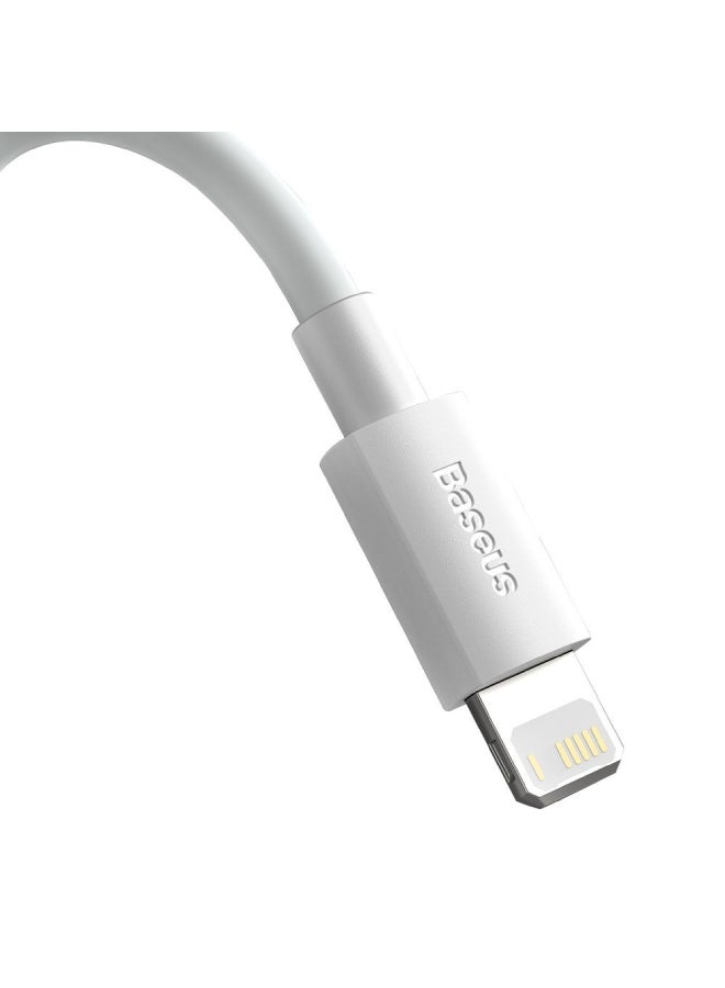Baseus - Lightning Cable 2 Pack of 1.5m for iPhone USB Cable, USB A to Lightning Cord Compatible with iPhone 14/13/12/11/10/XS/X /8/7 /6 iPad and More - White - Image 1