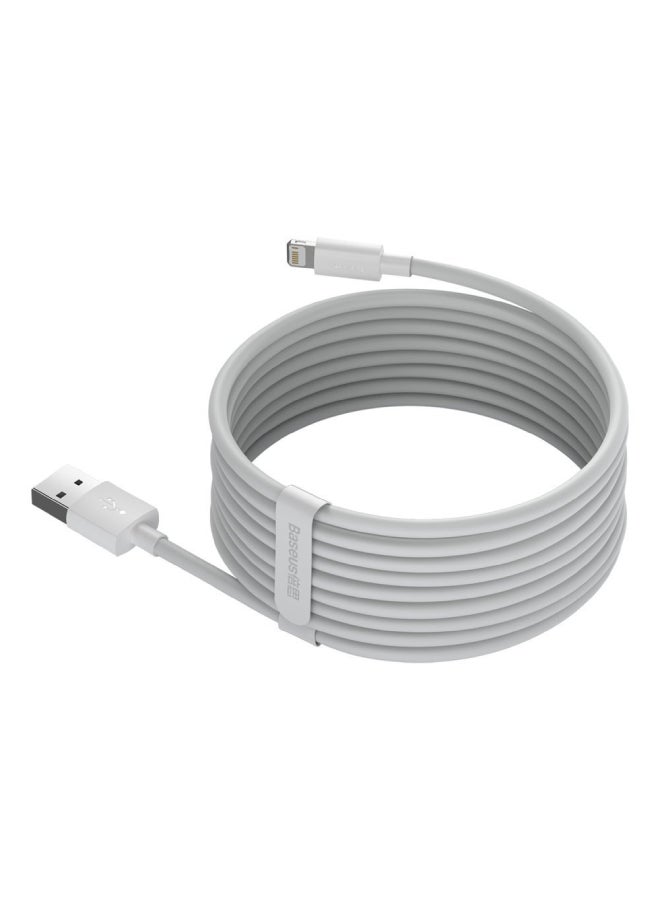 Baseus - Lightning Cable 2 Pack of 1.5m for iPhone USB Cable, USB A to Lightning Cord Compatible with iPhone 14/13/12/11/10/XS/X /8/7 /6 iPad and More - White - Image 1