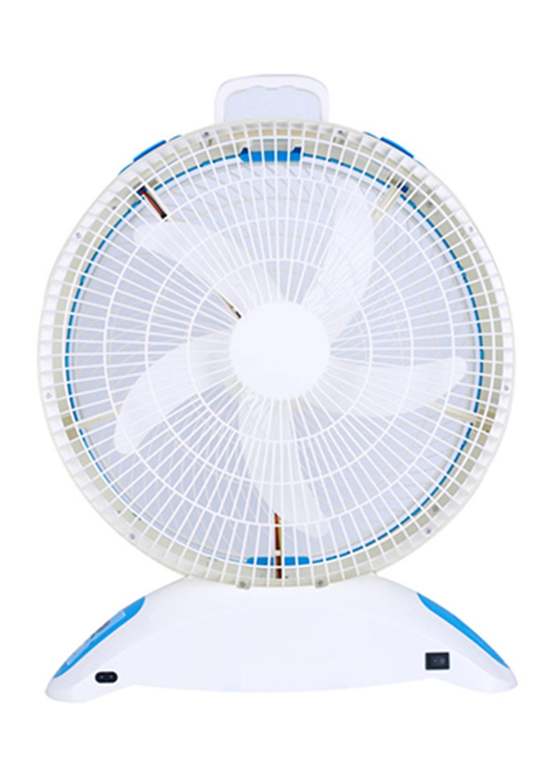 SONASHI - 14" Rechargeable Fan - Remote Control with LED Light | 3 Speed Settings - Low/Medium/High | USB Charging Feature with Continuous 20 Hours Working | Portable Fan SRF-614 Blue/White - Image 1