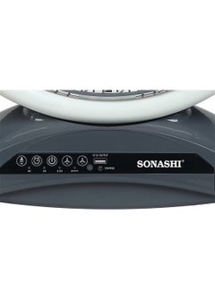 SONASHI 14" Rechargeable Fan - Remote Control with LED Light | 3 Speed Settings - Low/Medium/High | USB Charging Feature with Continuous 20 Hours Working | Portable Fan SRF-614 Grey/White  - Image 4