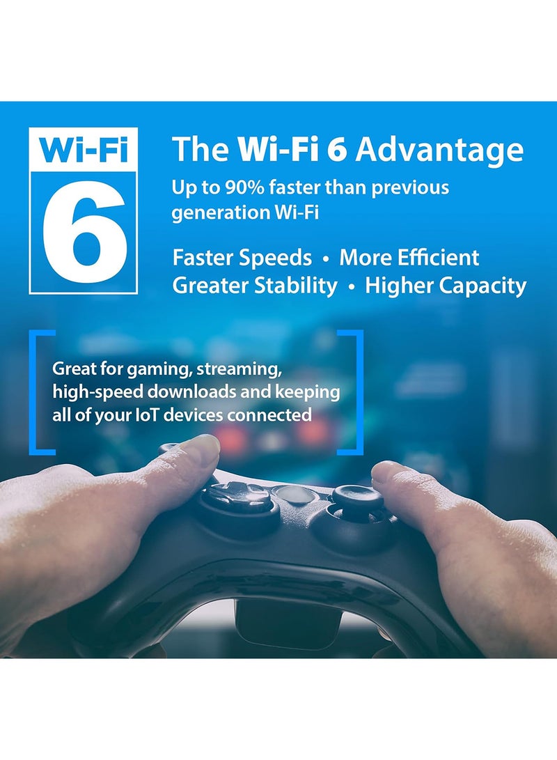 D-Link - WiFi 6 Router, AX1500 Ai Series 802.11AX Smart Home Wireless Internet Gigabit Dual Band Network System (R15) White - Image 1