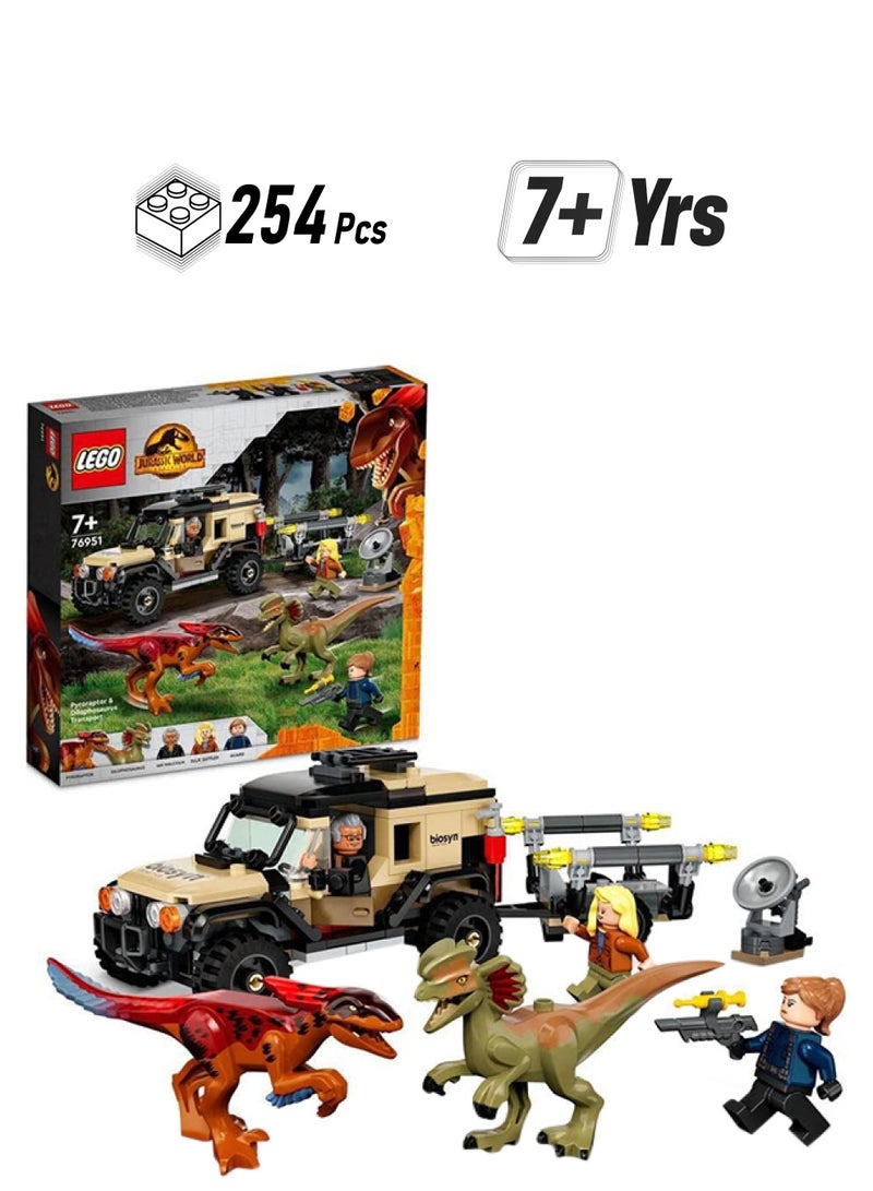 LEGO 76951 Jurassic World Pyroraptor & Dilophosaurus Transport 254 7+ Years - Image 1