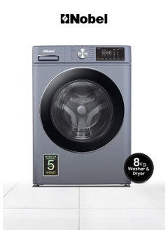 8/5 Combo Washer Dryer with 8KG Washing Capacity, 5KG 100% Dryer, One-Touch Program, BLDC Inverter Motor, Big LED Display, 1400 RPM, Extra Slim Space Pro, 54L Drum, One year Warranty NWM860FS Grey - pnsku/N52828317A/45/_/1715247489/32c32343-a565-4a3c-a7c3-966ada3da29a