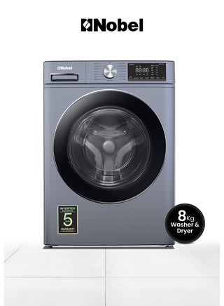 8/5 Combo Washer Dryer with 8KG Washing Capacity, 5KG 100% Dryer, One-Touch Program, BLDC Inverter Motor, Big LED Display, 1400 RPM, Extra Slim Space Pro, 54L Drum, One year Warranty 8 kg NWM860FS Grey - pnsku/N52828317A/45/_/1715247489/32c32343-a565-4a3c-a7c3-966ada3da29a