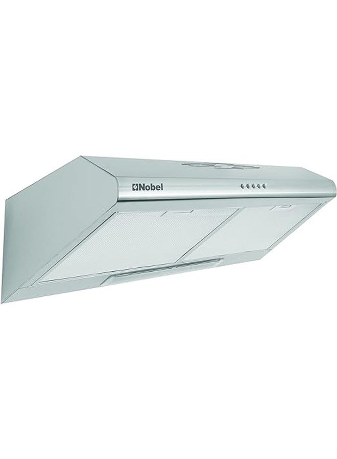 Nobel - 60cm Built In- Hood, Push Button Control, 3 Spin Motor, Stainless Steel Control Panel And Body, Carbon Filter, LED Light NBI7501CHSS Silver - Image 1