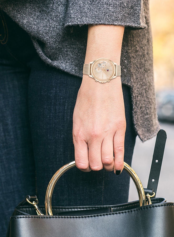 تومي هيلفيغر ساعة يد كوين بقرص بلون ذهبي قرنفلي - طراز 1782486 للنساء - Image 4