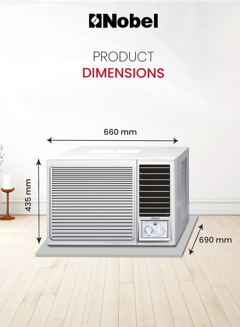 Powerful 24000 BTU Window Air Conditioner with R410A, Rotary Compressor, and T3 Climate Rating 3500 W NWAC24C White