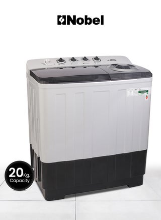 20.0 Kg Washer / 10 Kg Spin Capacity Twin-Tub Semi-Automatic Washing Machine, Knob Control, Timer, Hinged Spin Lid, 480W Wash Input Power, Efficient Laundry Solution 480 W NWM2010 Light Grey with Blue Lid - pnsku/N52831684A/45/_/1721277762/219c3b99-6db0-47f7-af3a-842ac687f065