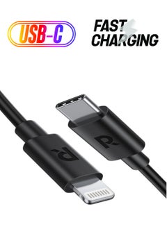 USB Cable With Type-C To Lightning Connector Black