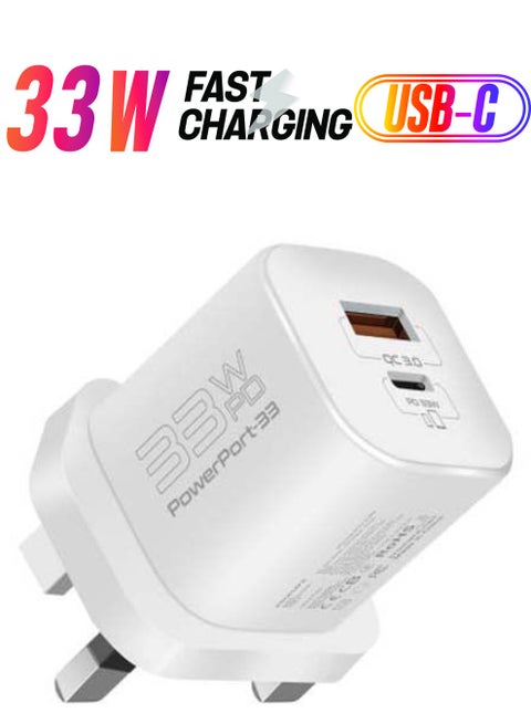 33W Power Delivery GaNFast Charging Adapter White
