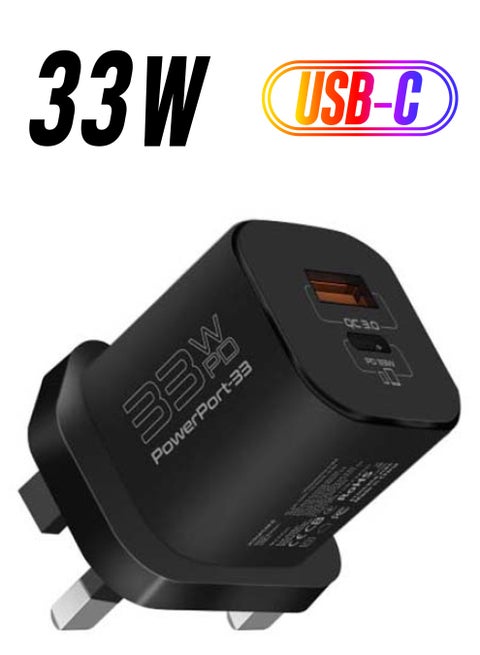 33W Power Delivery GaNFast Charging Adapter Black