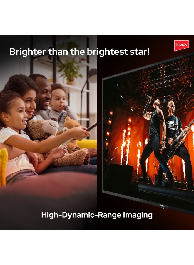 Impex 60 Inch 4K UHD Smart LED TV - Android, Quad Core, Frameless, A+ Panel, Wi-Fi, 3 HDMI, 2 USB, RJ45, DVB-T2, 3840x2160 Resolution, 176° View, Slim Design, 2 Year Warranty - Gloria 60 UHD Smart - Black GLORIA 60 UHD SMART Black - Image 5
