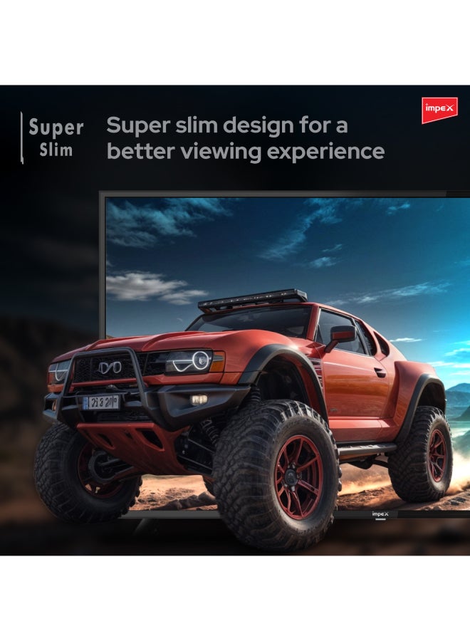 Impex 60 Inch 4K UHD Smart LED TV - Android, Quad Core, Frameless, A+ Panel, Wi-Fi, 3 HDMI, 2 USB, RJ45, DVB-T2, 3840x2160 Resolution, 176° View, Slim Design, 2 Year Warranty - Gloria 60 UHD Smart - Black GLORIA 60 UHD SMART Black - Image 3