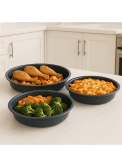 ALMUFARREJ 3-Piece Baking Tray Set Black 29cm  - Image 1