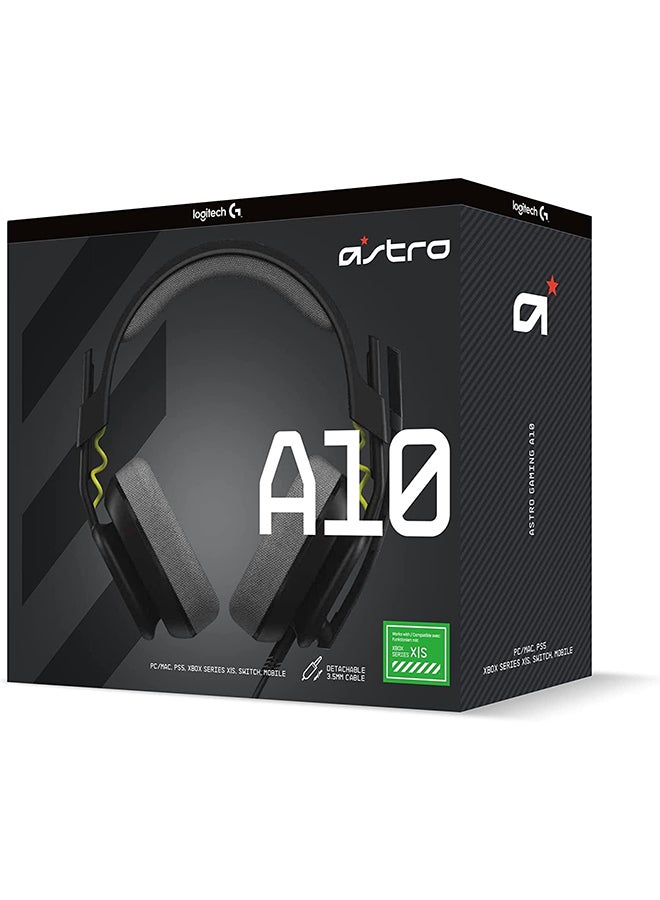 ASTRO - ASTRO A10 Gaming Headset Gen 2 Wired - Over-ear headphones with flip-to-mute microphone, 32 mm drivers, compatible Xbox, PC Black - Image 1