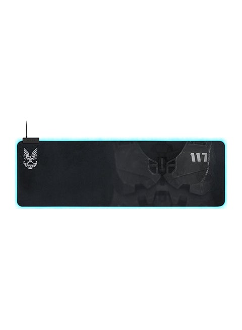 Goliathus Chroma RGB Extended Gaming Mouse Mat - Halo Infinite Edition, Non Slip Rubber Base, Customizable RGB Lighting, Cloth Material, Black