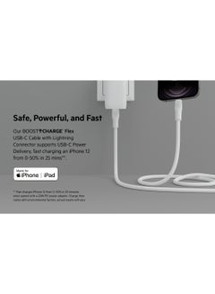 belkin BoostCharge Flex Silicone USB Type C to Lightning Cable (3M/10ft), MFi Certified 20W Fast Charging PD Power Delivery for iPhone 14/14 Plus, 13, 12, Pro, Max, Mini, SE, iPad and More White  - Image 3
