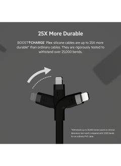belkin BoostCharge Pro Flex Silicone USB Type C To Lightning Cable (3M/10Ft), MFI Certified iPhone Cable 20W Fast Charging Power Delivery For iPhone 14/14 Plus, 13, 12, Pro, Max, Mini, Se, iPad And More Black  - Image 5