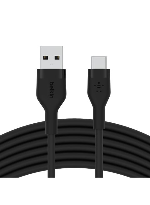Belkin Boostcharge Flex Silicone Usb Type C To A Cable (3M/10Ft), Usb Usb-If Certified Usb-C Charging Cable For Ipad Pro, Galaxy S21, Ultra, Plus, Note 20, Pixel, And More - Black Black