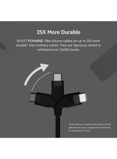 belkin Belkin Boostcharge Flex Silicone Usb Type C To A Cable (3M/10Ft), Usb Usb-If Certified Usb-C Charging Cable For Ipad Pro, Galaxy S21, Ultra, Plus, Note 20, Pixel, And More - Black Black  - Image 4