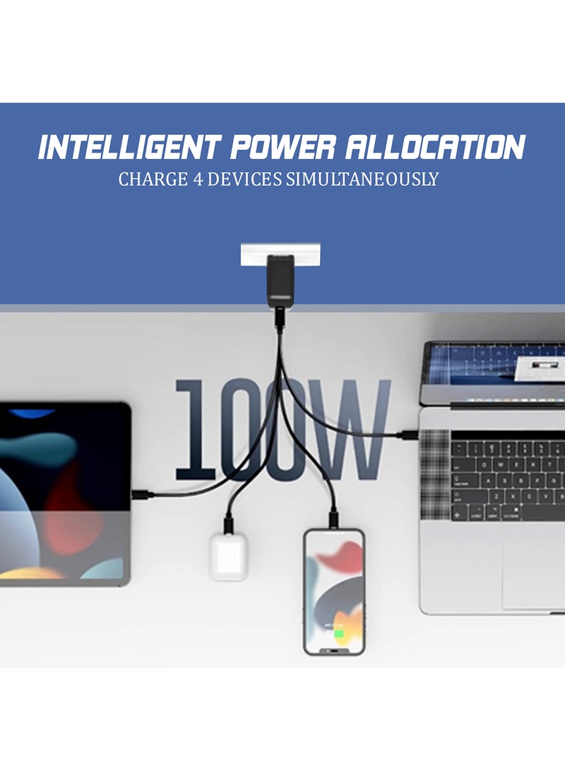 100W Power Delivery GaNFast Charger with Quick Charge 3.0 Black