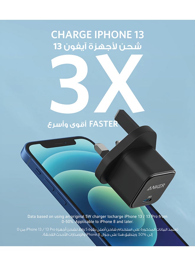 USB C Plug, 20W USB C Charger - Fast Charging PowerPort III Cube Charger, Compatible with iPhone 16/16 Plus/16 Pro/16 Pro Max, 15/14/13/12 Series, Galaxy, iPad (Cable Not Included) Black