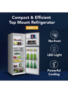 SUPER GENERAL 500 Liter Double Door Refrigerator Frost Free Glass Shelves 410 W SGR515I Silver  - Image 1