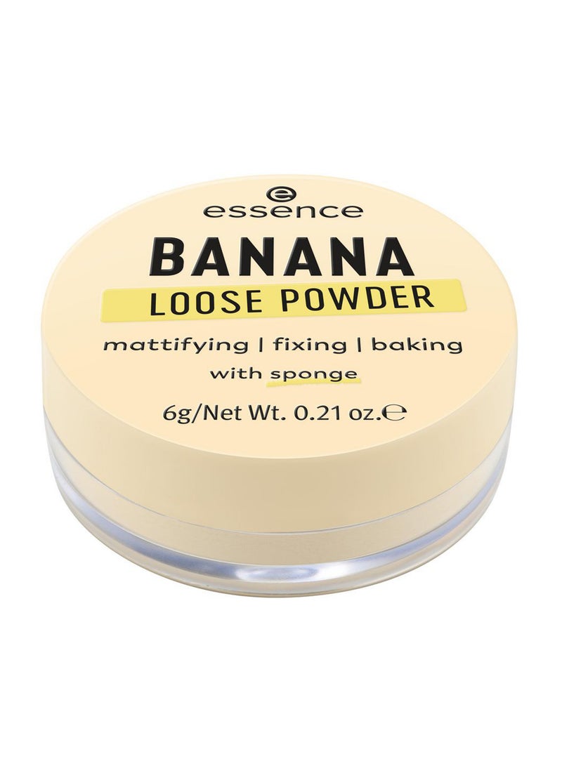 Essence Banana Loose Face Powder | Lightweight Finishing Powder for Shine Control and Colour Correction | Soft Matte Finish | Long Lasting Makeup Setting Powder| 6g (Pack of 1) Yellow - Image 1