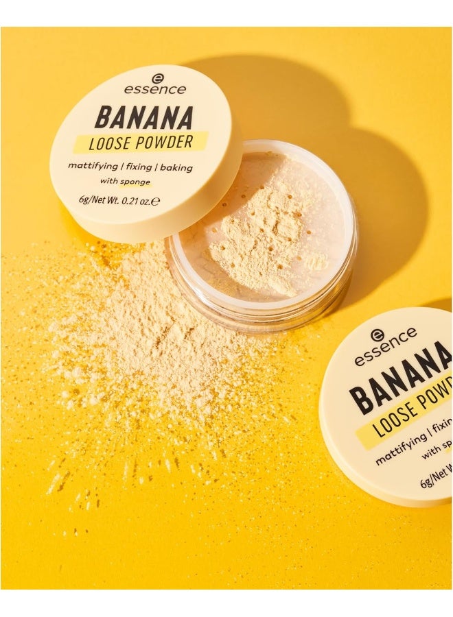 Essence Banana Loose Face Powder | Lightweight Finishing Powder for Shine Control and Colour Correction | Soft Matte Finish | Long Lasting Makeup Setting Powder| 6g (Pack of 1) Yellow - Image 4