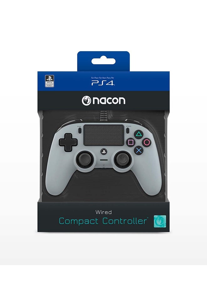 nacon - Nacon Wired Compact Controller for PS4 (Grey) PlayStation official Licensed Product - Image 1