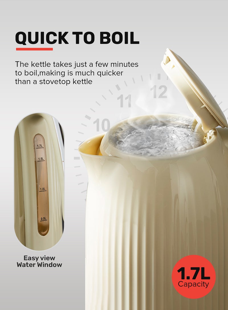 جيباس غلاية ج jug سعة 1.7 لتر - GK38068UK-CR/ دوران 360 درجة، حماية من الغليان الجاف وإيقاف تلقائي/ مثالية لغلي الماء، الحليب، الشاي/ فلتر قابل للإزالة والغسل - Image 4