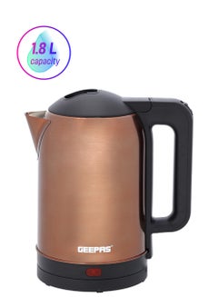 GEEPAS Quick Boil Stainless Steel Water Kettle | Auto Shut-Off | Boil-Dry Protection | Tea-Coffee Maker 1.8 L 1500 W GK38053 Brown  - Image 1
