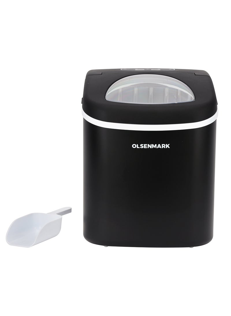 Olsenmark - Ice Maker With Plug Drain, High Speed Fan, Bullet Shaped Ices Includes Basket And Scoop, Compact And Wide Use, Perfect For Home, Restaurants, Outdoor Parties, Camps 100 W OMIM2496LR Black - Image 1